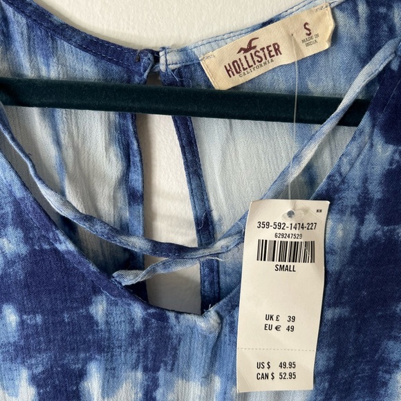 HOLLISTER BLUE AND WHITE TIE DYE DRESS A11 - Picture 4 of 5